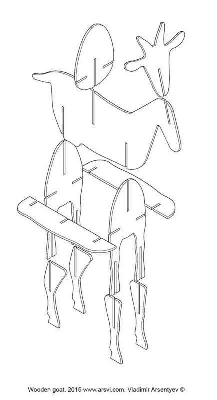 Лекало оленя из фанеры