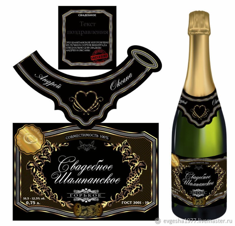 Наклейка на шампанское