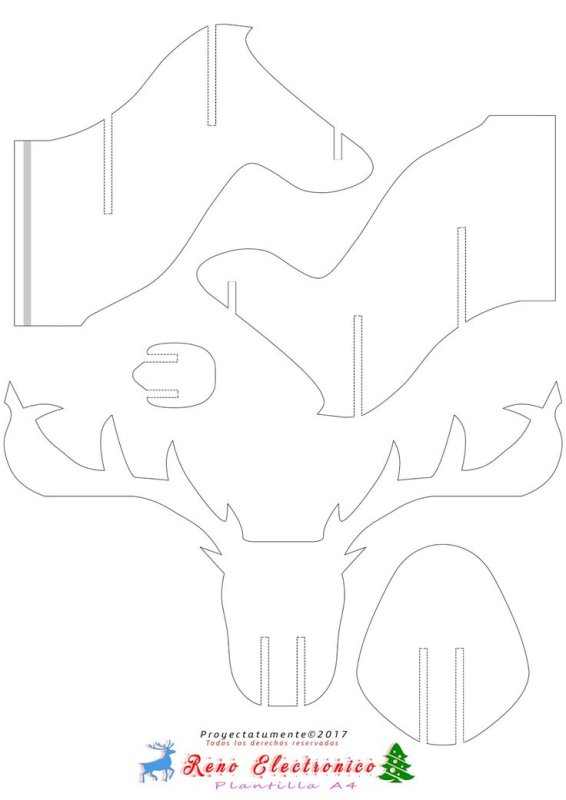 Объемный олень из картона