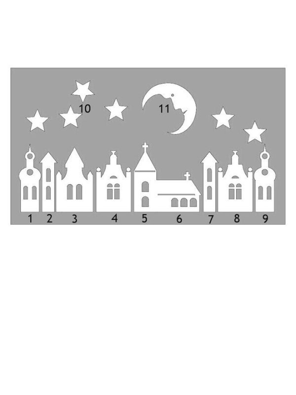 Трафареты на окна новогодние город