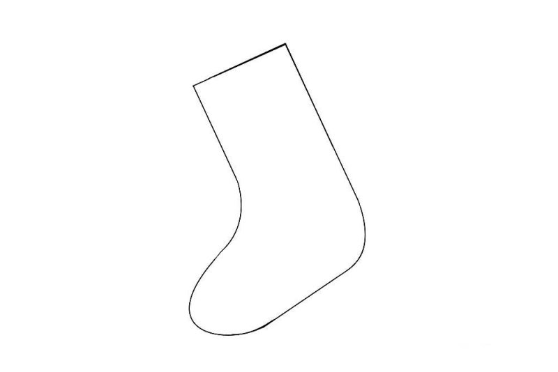 Новогодний носок трафарет