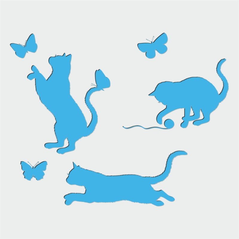 Трафарет кошки на стену