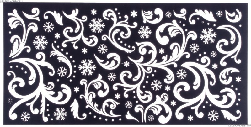 Зимние орнаменты и узоры трафареты