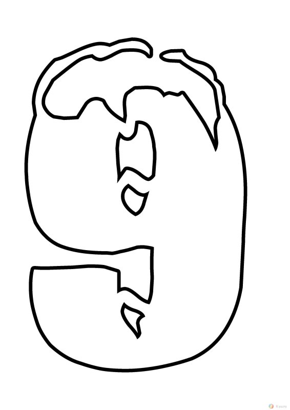 Цифра 9 раскраска