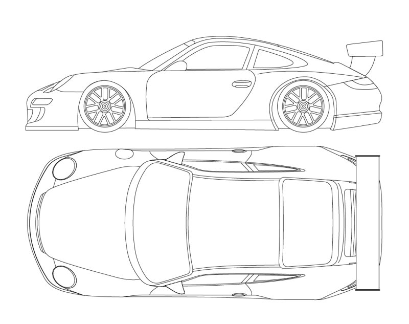 Порше 911 gt3 чертеж