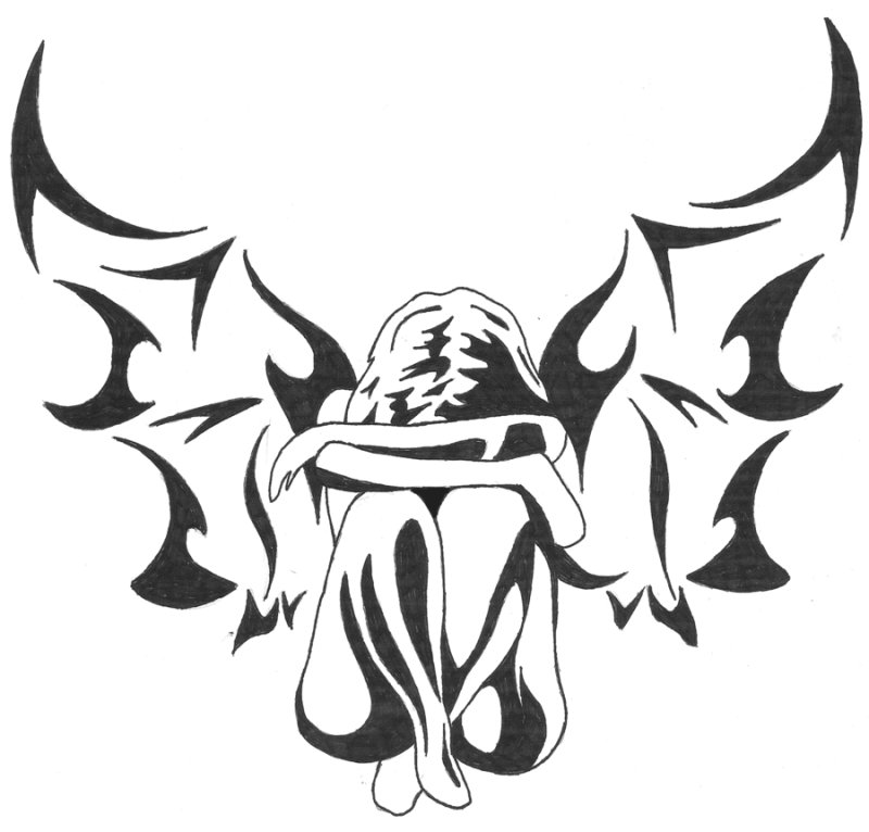 Тату черно белое