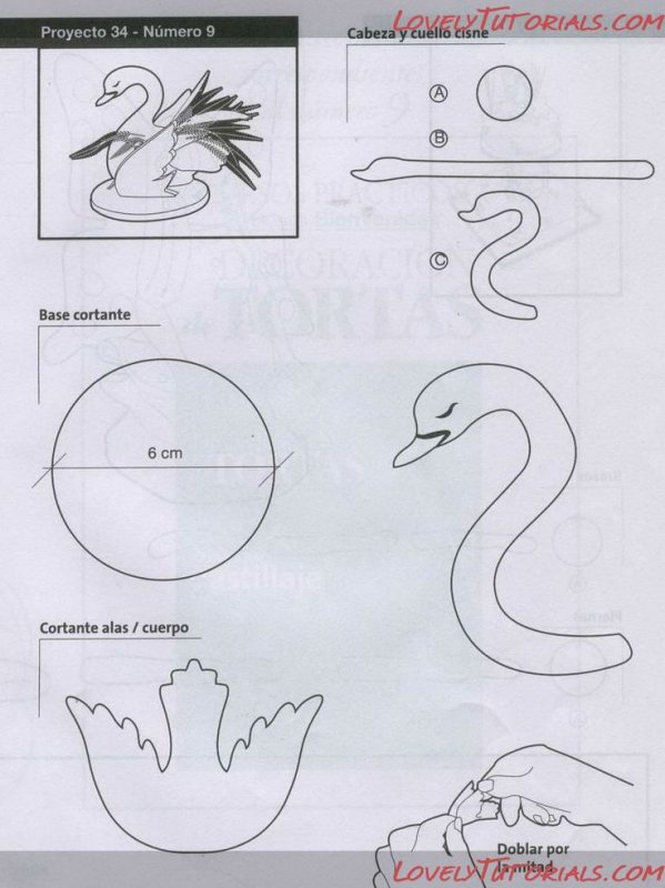 Лебедь шаблон для аппликации