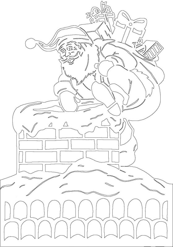 Вытынанки Санта Клаус