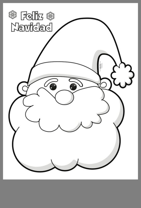 Трафарет лицо Деда Мороза