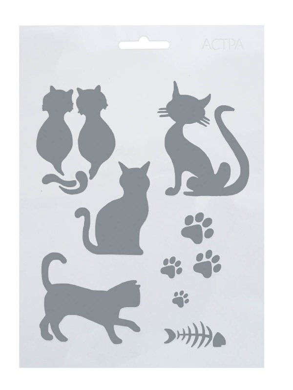 Трафарет кота на стену