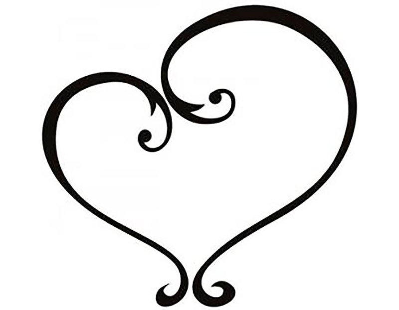 Сердечки с завитками