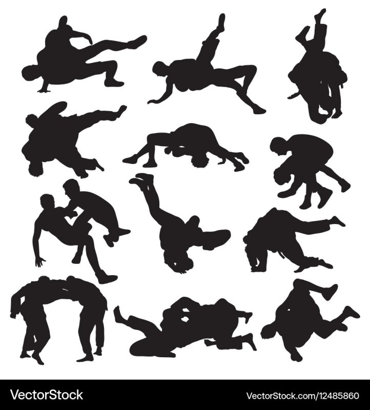 Борцы силуэт