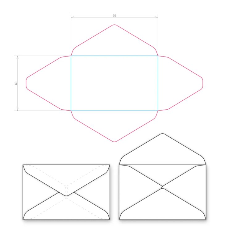 Макет маленького конверта