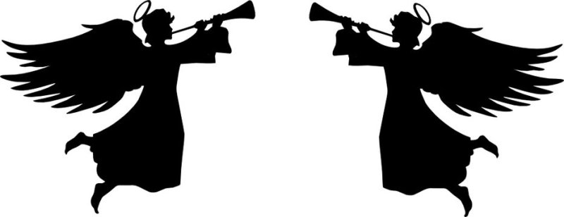 Ангел с трубой силуэт