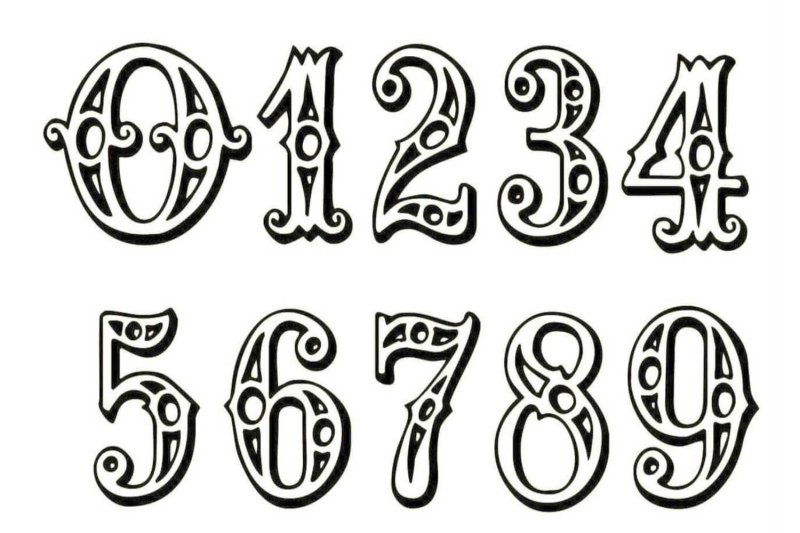 Трафареты на окна цифры