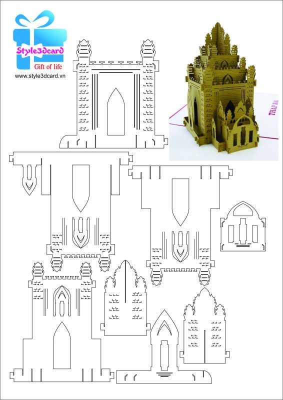 Развертка замка из бумаги