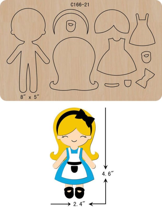 Лекало куклы из фетра