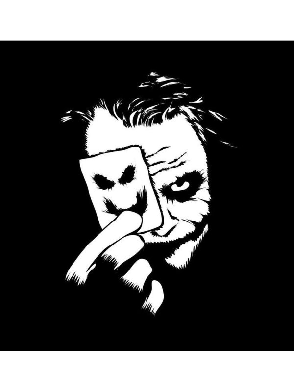 Джокер черно белая картинка