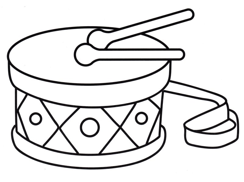 Барабан раскраска для детей