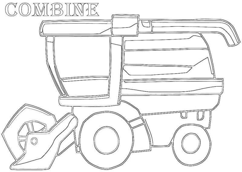 Как нарисовать Комбайн | John Deere Комбайн