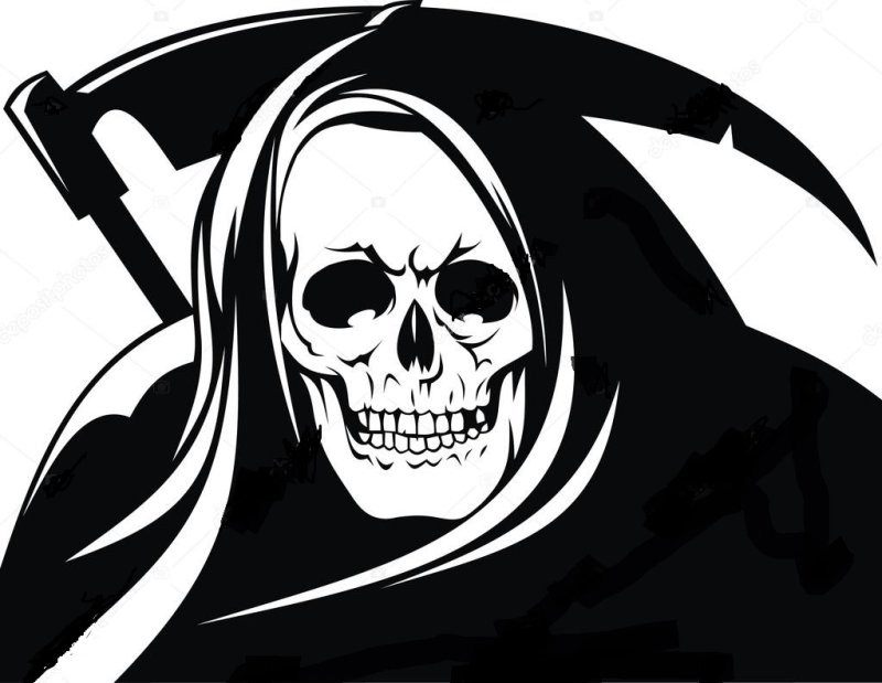 Смерть с косой чёрно белым