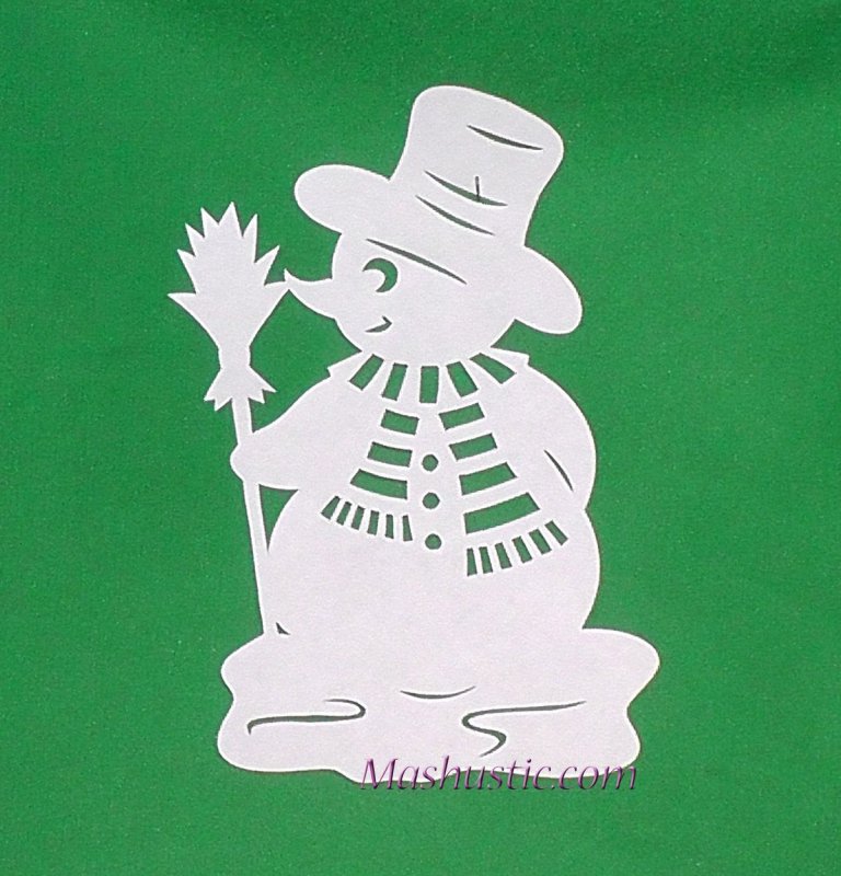 Снеговик почтовик трафарет на окно