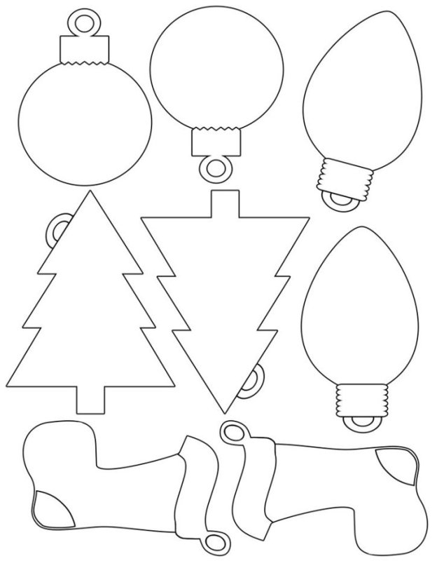Трафарет игрушки на елку