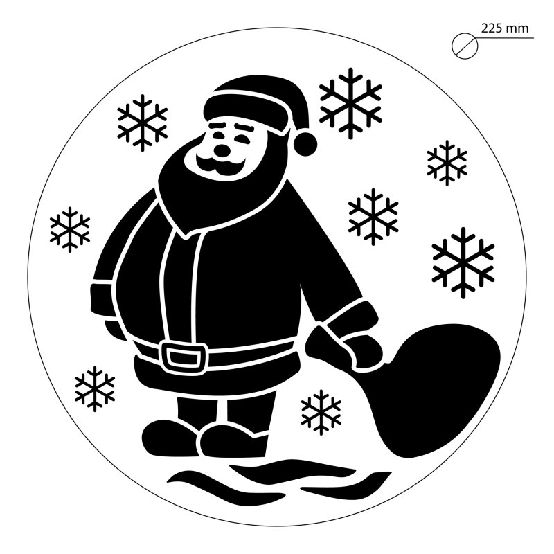 Дед Мороз трафарет