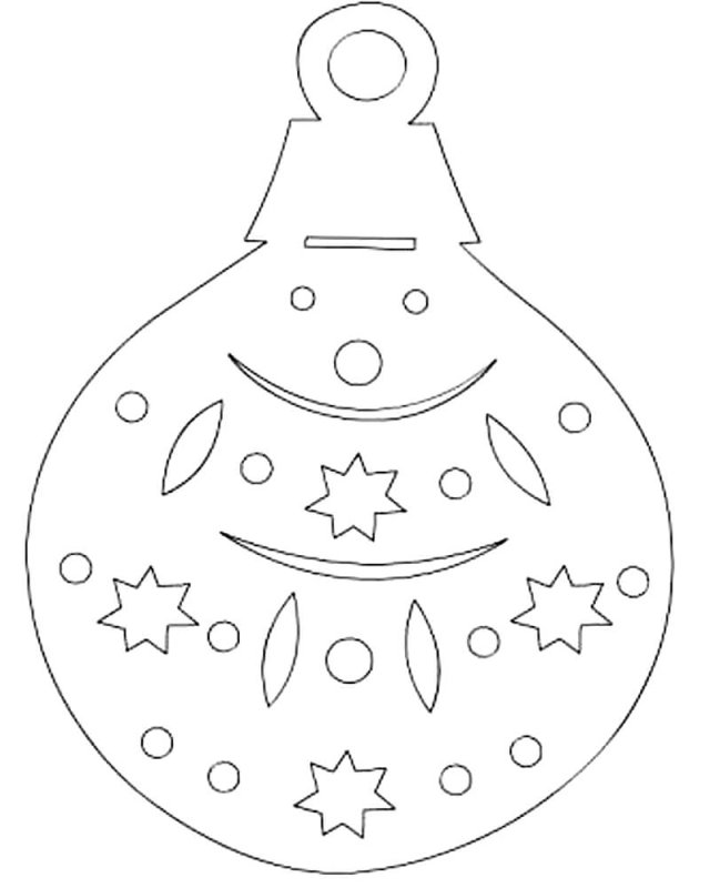 Трафарет елочная игрушка в виде еды