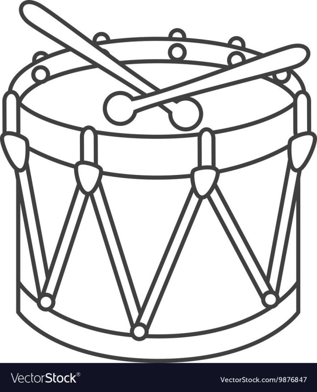 Барабан раскраска для детей