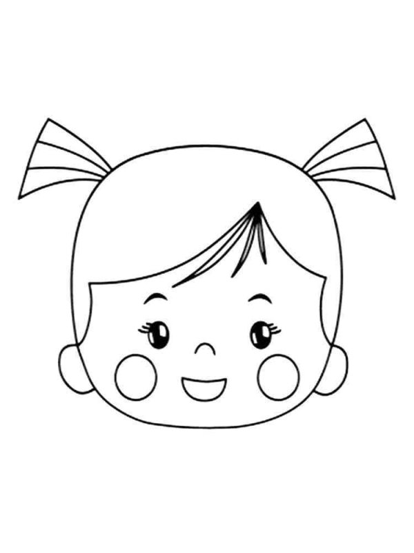 Лицо девочки раскраска для детей