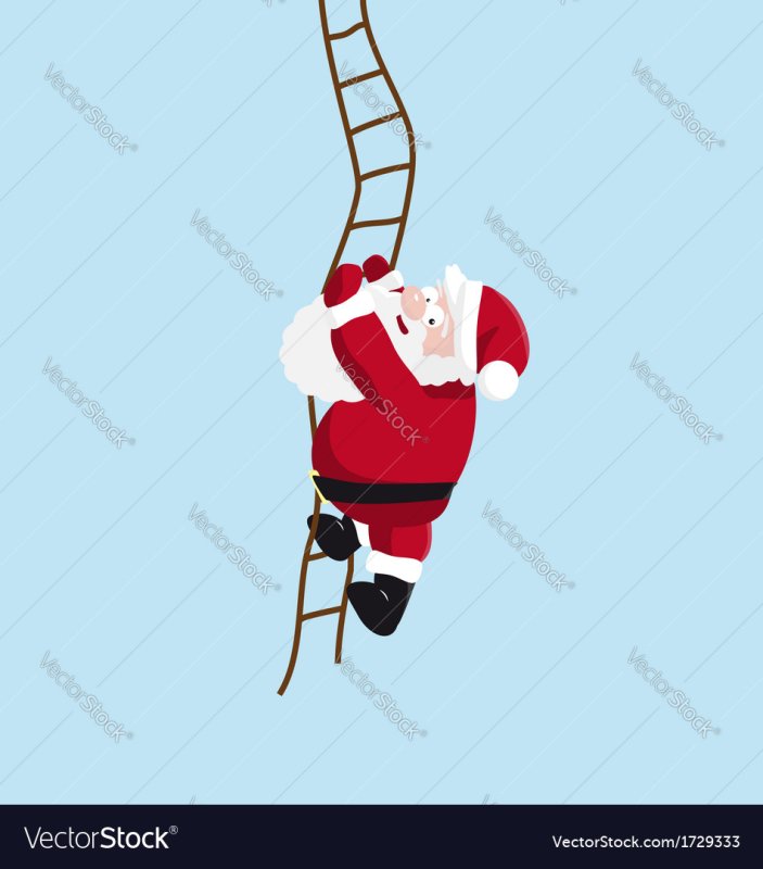 Санта Клаус на веревке Карабкающийся наверх