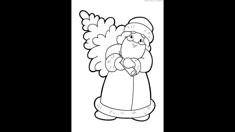 Дед Мороз трафарет для лепки