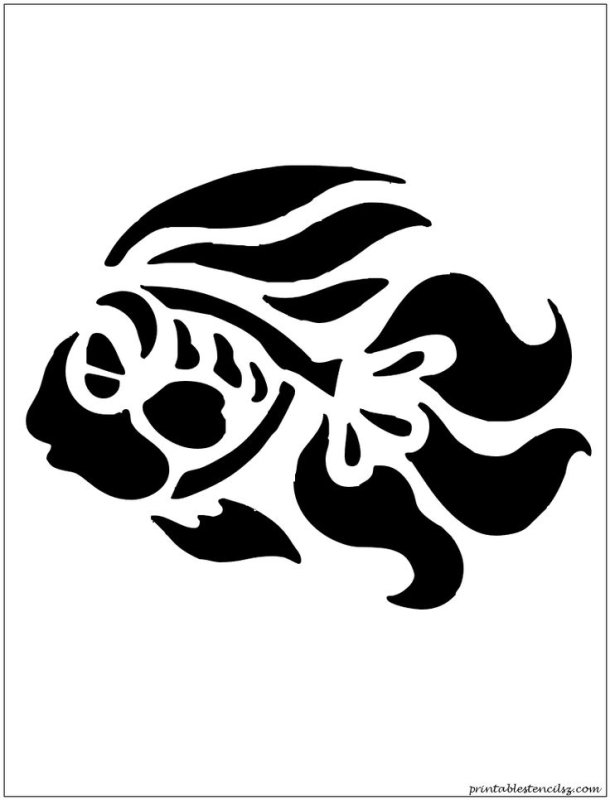 Трафареты для декора стен рыбы