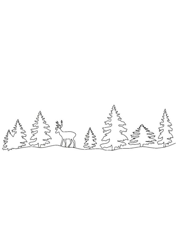 Трафареты на новый год лес