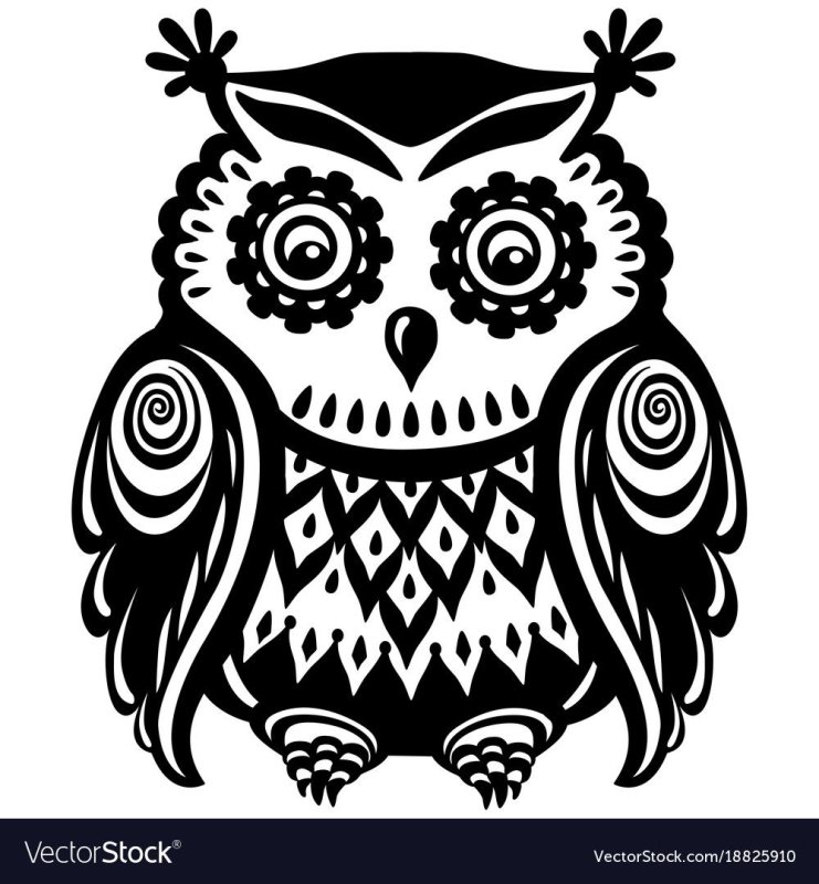 Сова трафарет