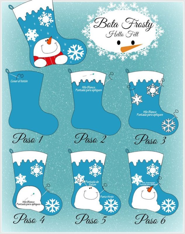 Валенок из фетра на новый год