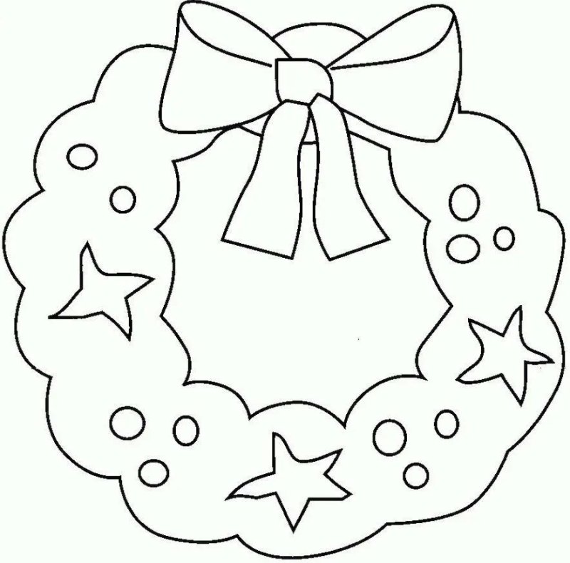 Новогодний венок трафарет