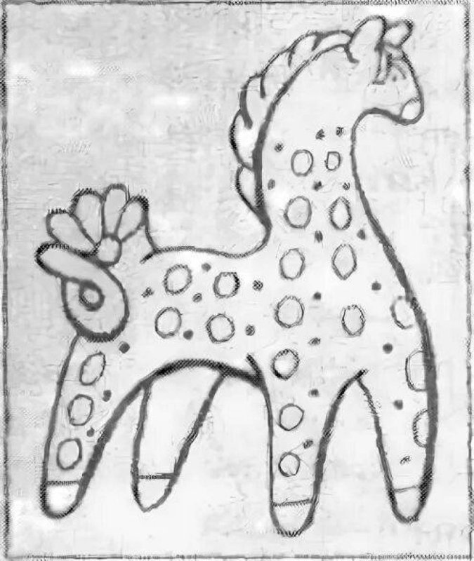 Филимоновская глиняная игрушка раскраска