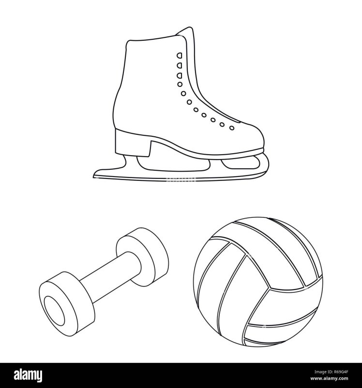 Спортинвентарь раскраска