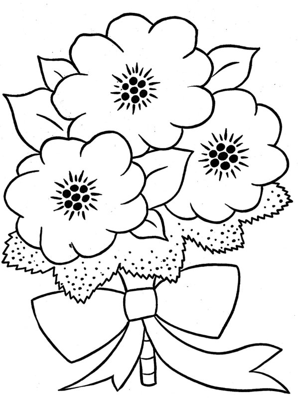 Раскраска с днем рождения цветы