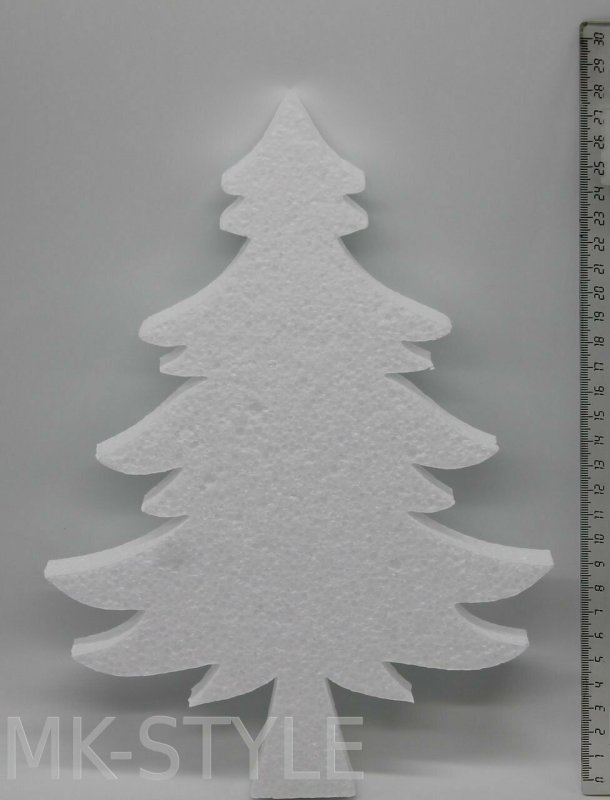 Вырезать елку из пенопласта