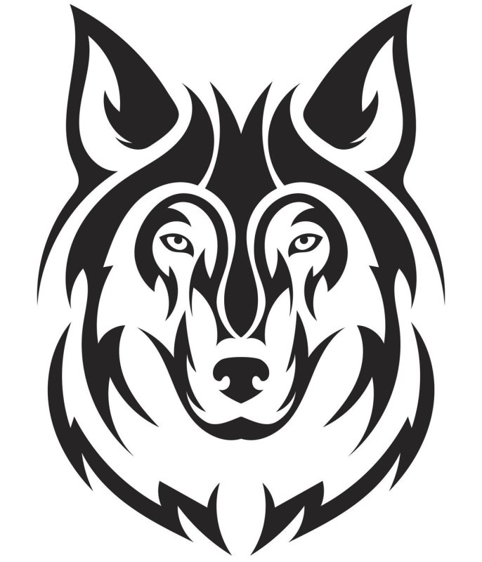 Силуэт головы волка