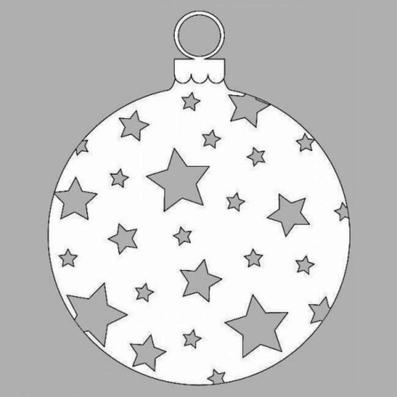 Новогодние шары трафарет