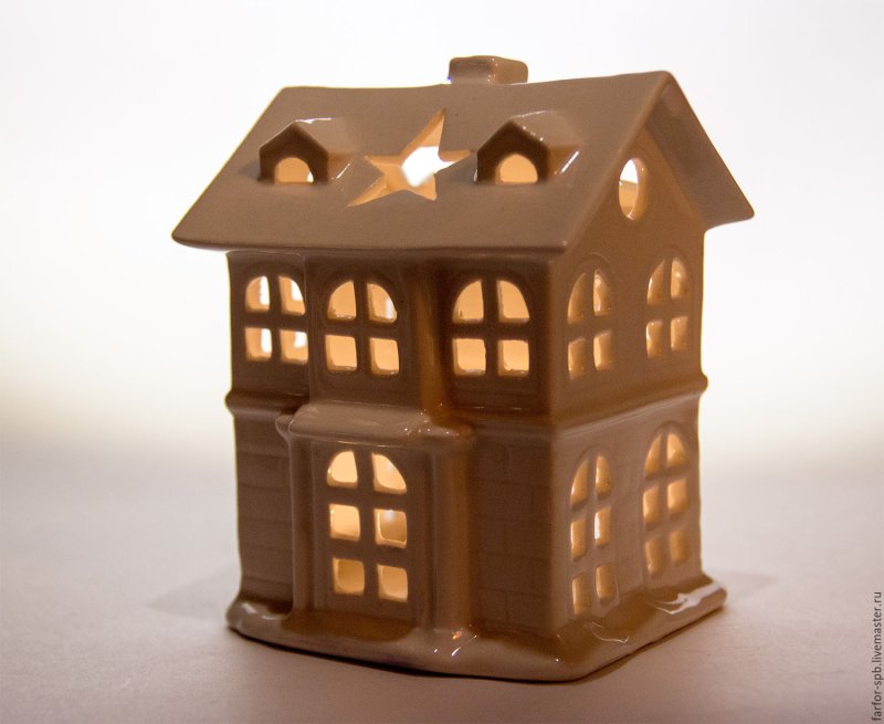 Подсвечники домики из керамики