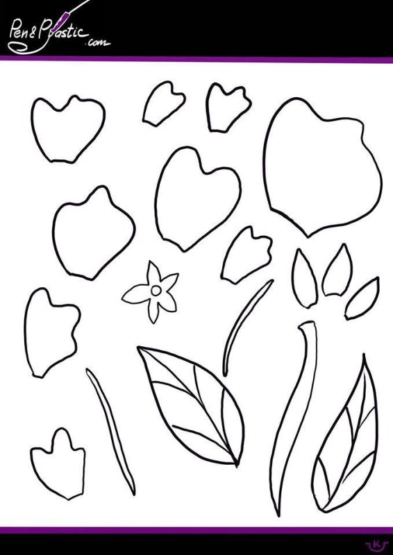 Роза шаблон для рисования