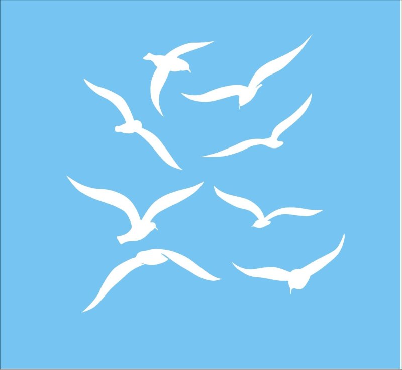 Трафарет Чайки