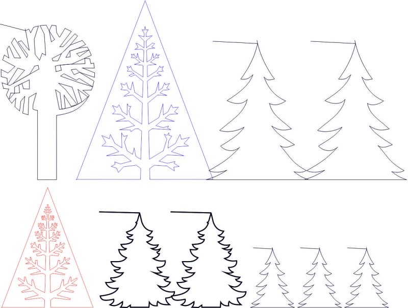 Елка из пенопласта трафарет