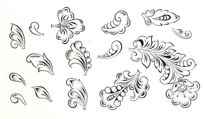 Элементы хохломской росписи Кудрина