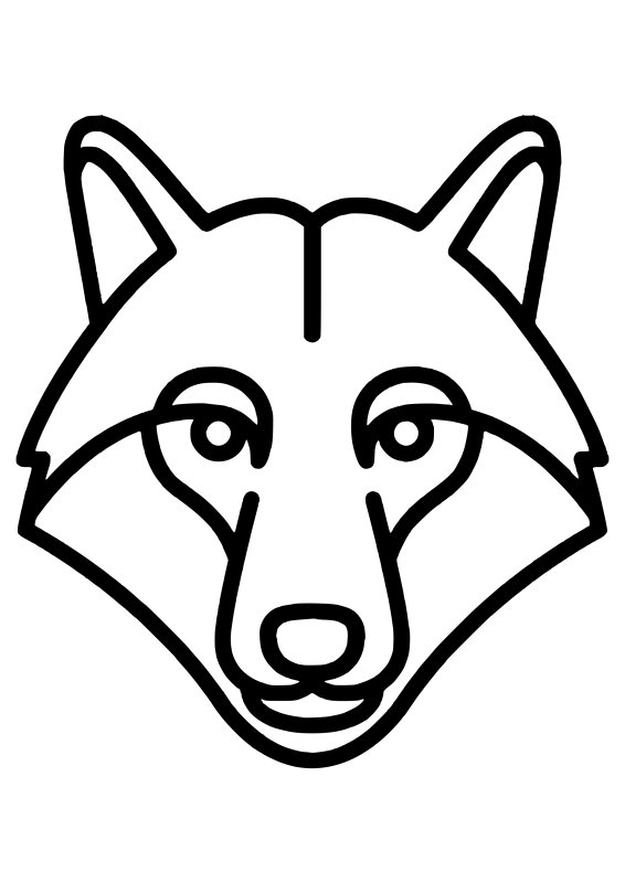 Голова волка раскраска для детей
